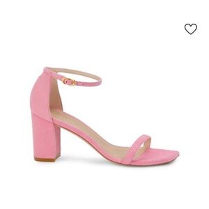 Stuart Weitzman Ladies Wisteria Amelina Suede Block Heel Sandals Pink Size 5.5